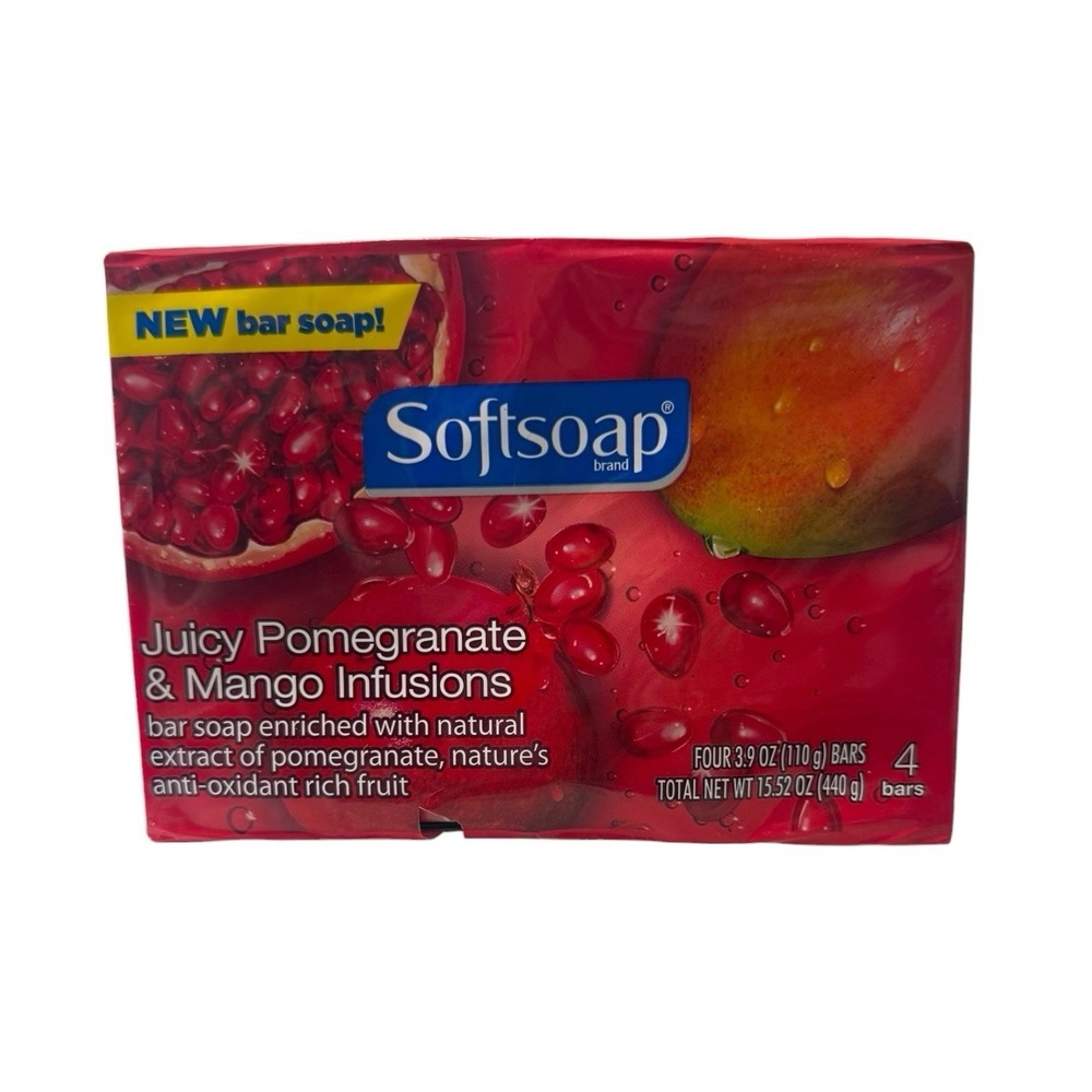 Softsoap Juicy Pomegranate & Mango Infusions Bar Soap- 4 PacK Discontinued HTF